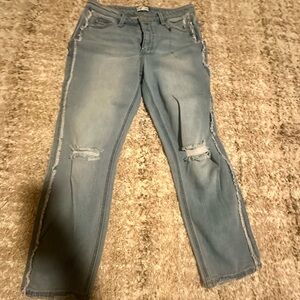 Light denim straight leg women’s jeans